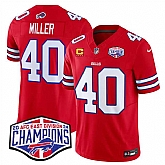 Men's Buffalo Bills #40 Von Miller Red F.U.S.E. 2024 AFC East Division Champions With 4-Star C Ptach Vapor Limited Stitched Jersey,baseball caps,new era cap wholesale,wholesale hats